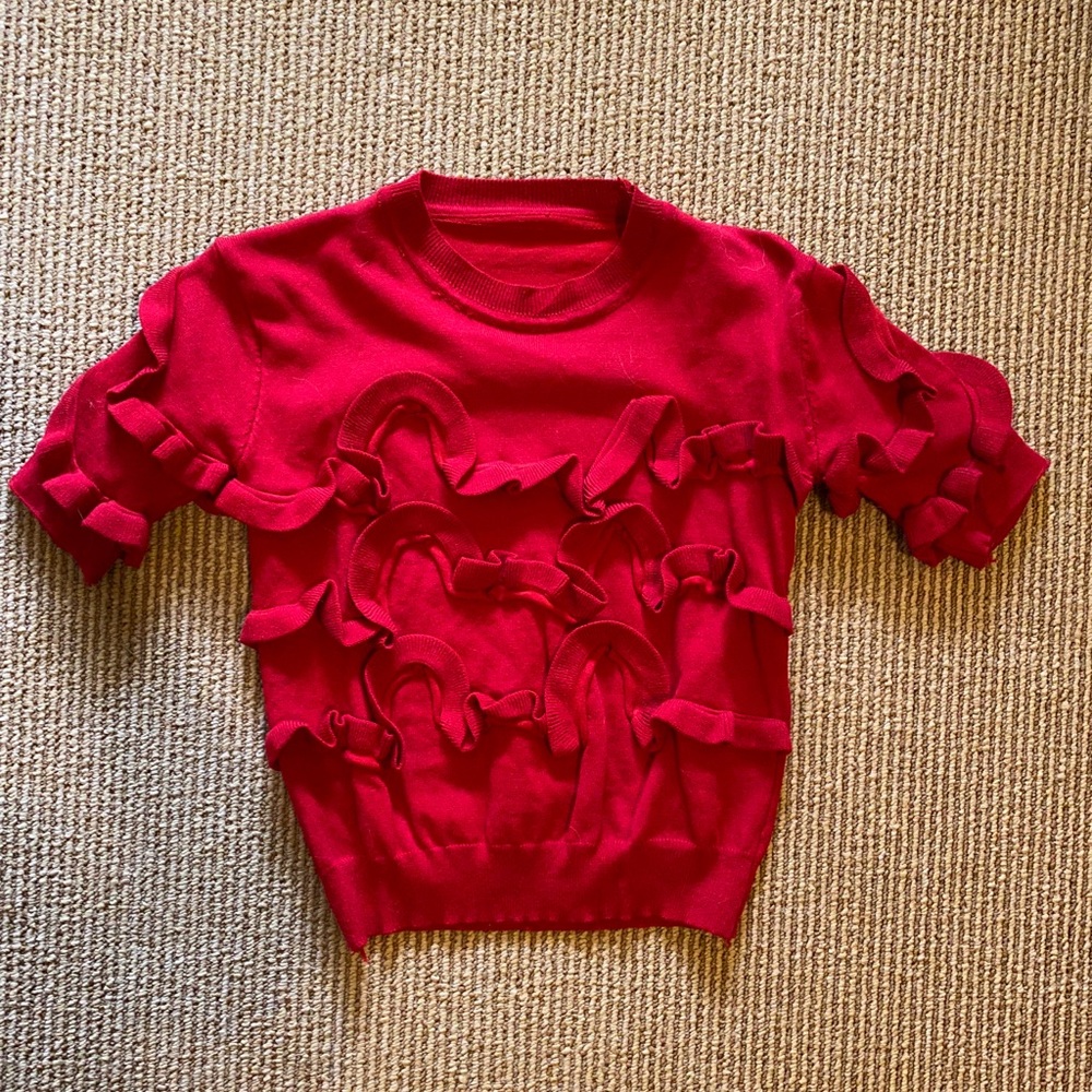 Red Ruffle Top
